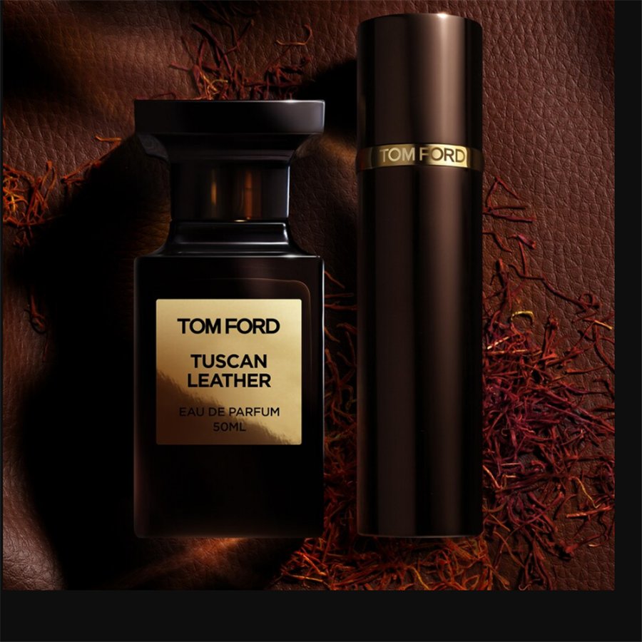 Tuscan Leather Tom Ford Eau de Parfum visuel cuir fruité fumé ateliers Toscane